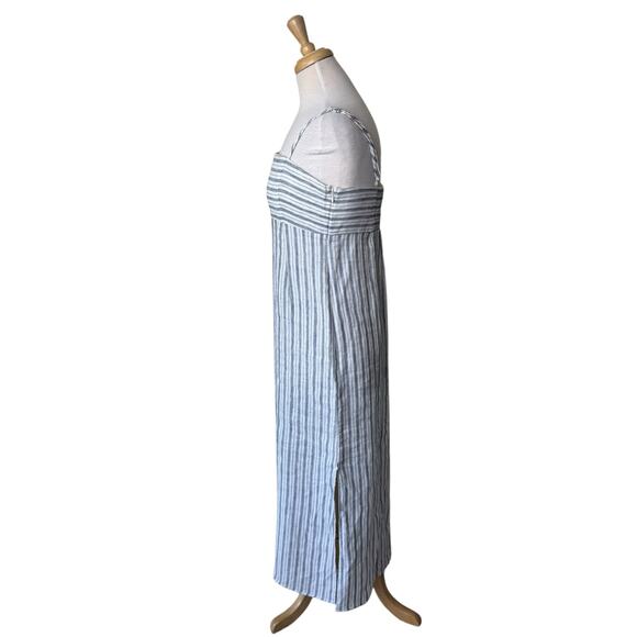 FAHERTY Sienna Linen Sun Dress Oceanside Stripe Medium NWT - Picture 4 of 7